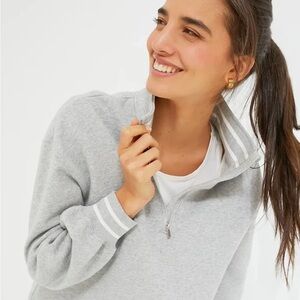 Tuckernuck TNUCK Sport Heathered Gray Carlson Quarter Zip Pullover Large